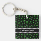 Persoonlijke St. Patrick's Day Shamrock met Parel Sleutelhanger (Voorkant)