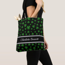 Persoonlijke St. Patrick's Day Shamrock met Parel Tote Bag