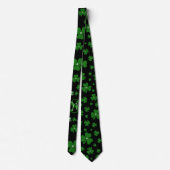 Persoonlijke St. Patrick's Day Shamrock op Zwart Stropdas (Achterkant)