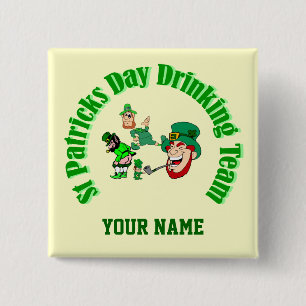 Persoonlijke St. Patrick's Day Vierkante Button 5,1 Cm
