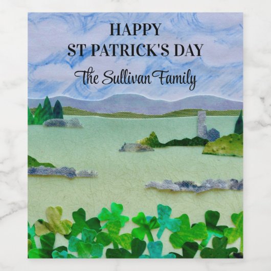Persoonlijke St Patrick's Day Wijn Etiket (Enkel label)