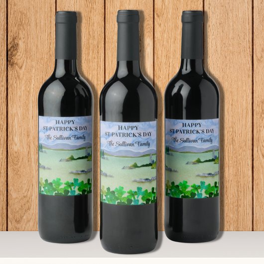 Persoonlijke St Patrick's Day Wijn Etiket