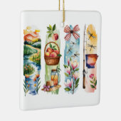 Persoonlijke Staat Aquarel Kerst Ornament – (Rechts)