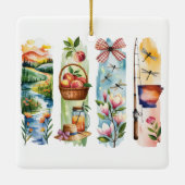 Persoonlijke Staat Aquarel Kerst Ornament – (Achterkant)