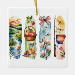 Persoonlijke Staat Aquarel Kerst Ornament –