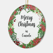 Persoonlijke staat land stad foto Vrolijk kerstfee Keramisch Ornament (Links)