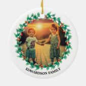 Persoonlijke staat land stad foto Vrolijk kerstfee Keramisch Ornament (Achterkant)