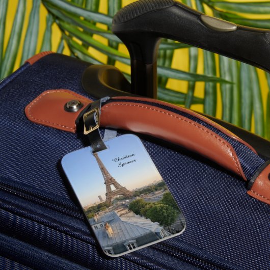 Persoonlijke stadshemel van Parijs op maat Bagagelabel (Voorkant Insitu 1)