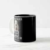 Persoonlijke Stalker Dog Spinone Italiano Ik zal F Tweekleurige Koffiemok (Voorkant links)