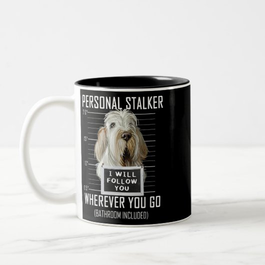 Persoonlijke Stalker Dog Spinone Italiano Ik zal F Tweekleurige Koffiemok (Links)