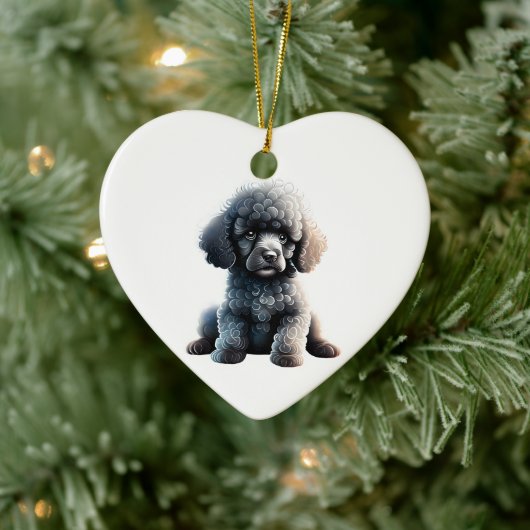Persoonlijke standaard Poodle Puppy Keramisch Ornament (Boom)