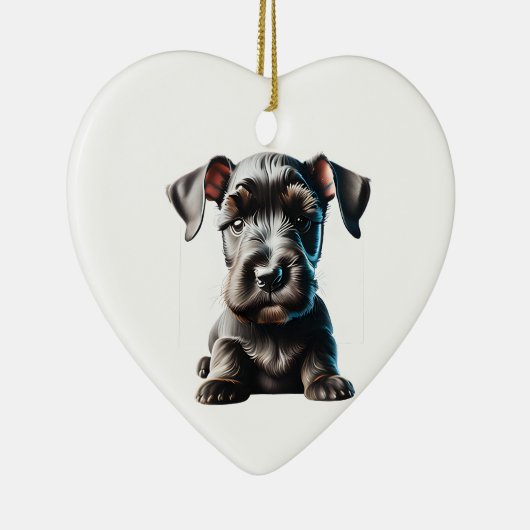 Persoonlijke standaard Schnauzer Puppy Keramisch Ornament (Rechts)