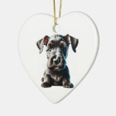 Persoonlijke standaard Schnauzer Puppy Keramisch Ornament (Links)