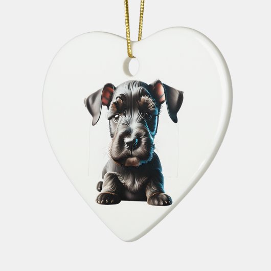 Persoonlijke standaard Schnauzer Puppy Keramisch Ornament (Links)