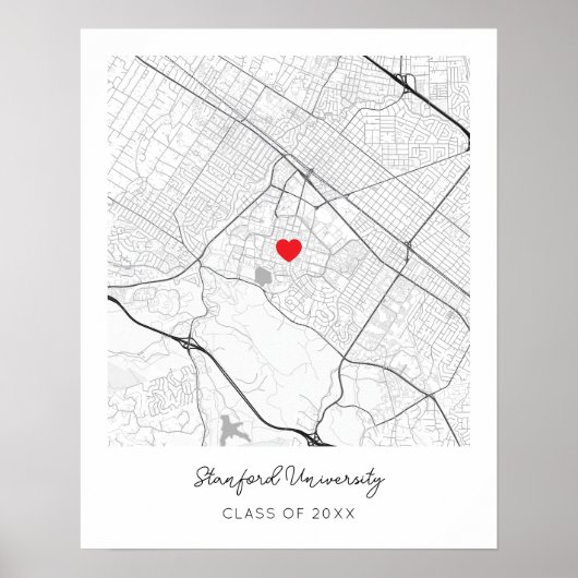 Persoonlijke Stanford University Plattegrond Poste Poster (Voorkant)