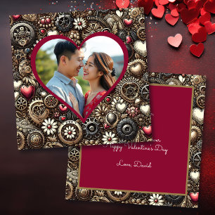 Persoonlijke Steampunk Harten Valentijnsdag Kaart