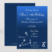 Persoonlijke Steenbok Zodiac Feest Uitnodiging (Voorkant / Achterkant)