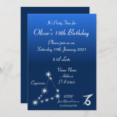 Persoonlijke Steenbok Zodiac Feestuitnodiging Kaart (Voorkant / Achterkant)