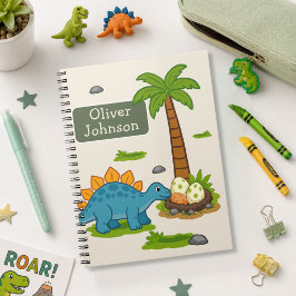 Persoonlijke Stegosaurus Cute Dinosaur School Notitieboek