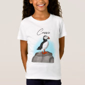Persoonlijke stekelhand getrokken Puffin T-shirt (Voorkant)