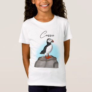 Persoonlijke stekelhand getrokken Puffin T-shirt