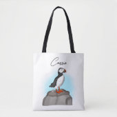 Persoonlijke stekelhand getrokken Puffin Tote Bag (Voorkant)