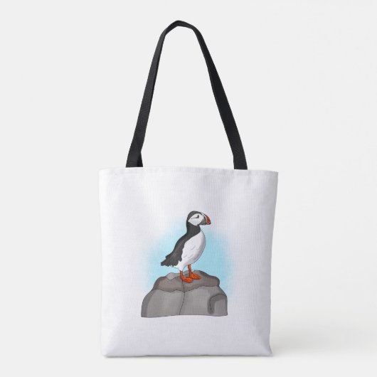 Persoonlijke stekelhand getrokken Puffin Tote Bag (Achterkant)