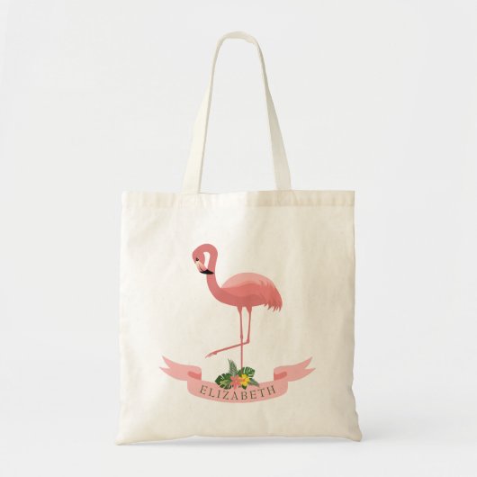 Persoonlijke stekelroze flamingo tote bag (Voorkant)