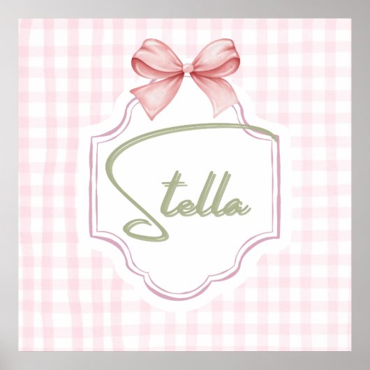 Persoonlijke Stella Baby Meisje Slaapkamer Boog & Poster (Voorkant)