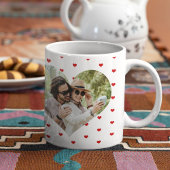 Persoonlijke stellen hartvormige fotonamen koffiemok