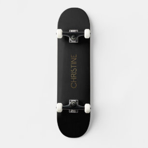 Persoonlijke Stencil Font Christine Gold op zwart Skateboard