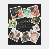Persoonlijke Stepdad Definitie 9 Foto Collage Fleece Deken (Voorkant)