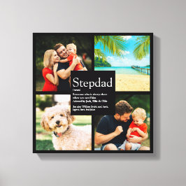 Persoonlijke Stepdad Definition 4 Foto zwart Canvas Afdruk