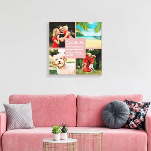 Persoonlijke Stepmam Definition 4 Foto Blush Pink Canvas Afdruk (Insitu (Woonkamer))