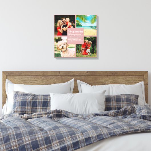 Persoonlijke Stepmam Definition 4 Foto Blush Pink Canvas Afdruk (Insitu (Slaapkamer))