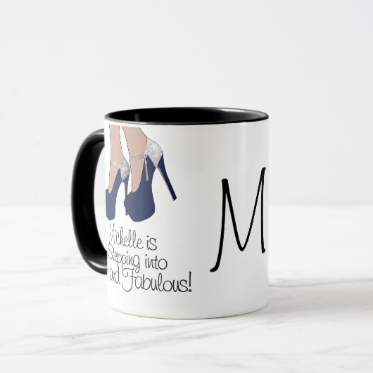 Persoonlijke "Stepping in 50 and Fabulous"-partij Mok (Voorkant links)