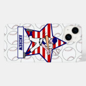Persoonlijke sterren en Stripes Baseball Batter v1 Case-Mate iPhone Case (Achterkant (horizontaal))
