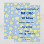 Persoonlijke Sterren Feest Uitnodiging (Voorkant / Achterkant)