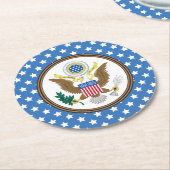 Persoonlijke sterren op het presidentiële zegel ronde kartonnen onderzetter (Gebogen)