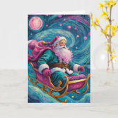 Persoonlijke sterrenhemel Kerstman Kaart (Gele Bloem)