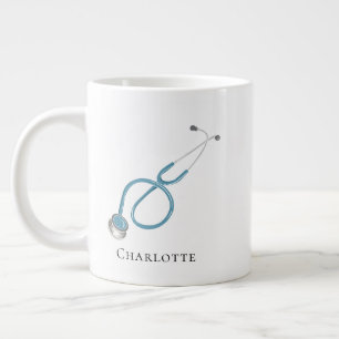 Persoonlijke stethoscoop naam dokter novelty grote koffiekop