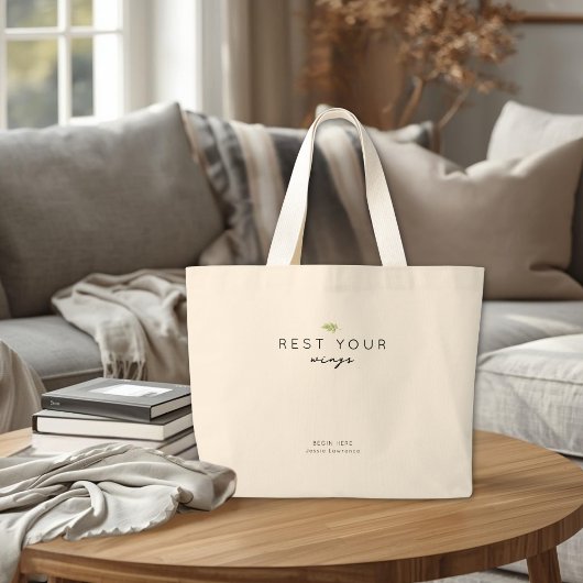 Persoonlijke steun bij kanker cadeau 'Rust je vleu Grote Tote Bag
