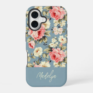 Persoonlijke Stevige Engelse Cottage Tuin Bloemen iPhone 16 Hoesje