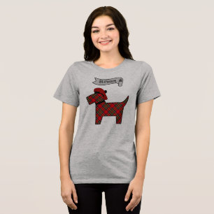 Persoonlijke Stewart Tartan Scottie Dog Tri-Blend Shirt