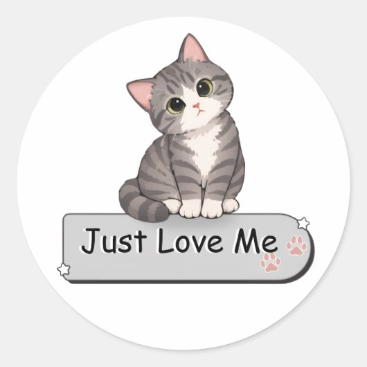 Persoonlijke sticker met een knuffelkat (Voorkant)