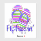 Persoonlijke sticker met flip flops (Vel)