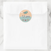 Persoonlijke sticker met kindernaam – Cute Dinosau (Tas)