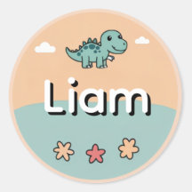Persoonlijke sticker met kindernaam – Cute Dinosau