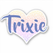 Persoonlijke sticker met pootafdruk hart (Voorkant)