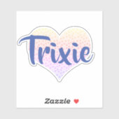 Persoonlijke sticker met pootafdruk hart (Vel)